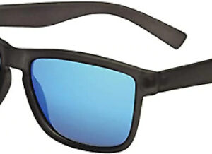 Foster Grant Sunglasses Men's Dark Grey Retro, Blue Mirror Polarised Lenses (i7)