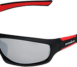 Foster Grant Sunglasses Ironman Dextro Black Wrap Frame Red Detail (N131)