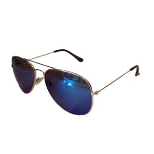 Foster Grant Blue Mirror Lenses Gold Unisex Sunglasses (H27)