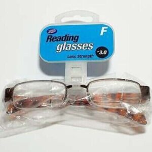 BOOTS Quality Unisex Classic TORT Half Rimless Reading Glasses +3.00 (D19)