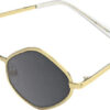 Foster Grant Retro Geometric Sunglasses Gold (D193)