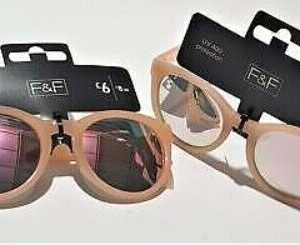 F&F Women's RETRO PINK - With Pink Mirror UV400 Protection Lenses TWIN PACK (A20