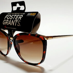 Foster Grant Women's Large Stylish Tort/Gold Sunglasses + Free Case (E2)