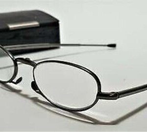 FOSTER GRANTS GUN GREY Reading Glasses - FOLDING -MICROVISION -RRP £25 (C120)