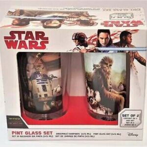 STAR WARS - TWIN PACK PINT GLASS - R2-D2 - CHEWBACCA - PORG