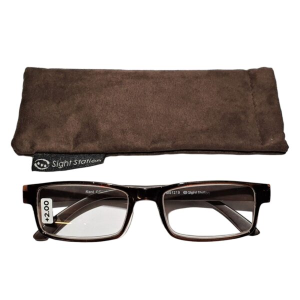 FOSTER GRANT SIGHTSTATION READING GLASSES - KENT WOOD EFFECT (F13)