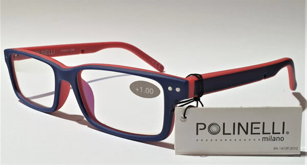 Polinelli® MILANO Quality Premium Reading Glasses - Navy / Red