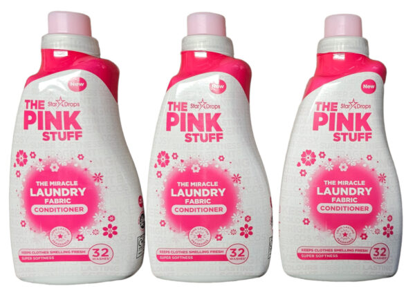 Triple Pack** THE PINK STUFF Miracle Laundry Fabric Conditioner 32 Washes 960ML