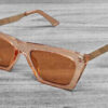 UO - Urban Outfitters Pink / Peach Squashed Cat Eye Sunglasses Vintage Retro ...